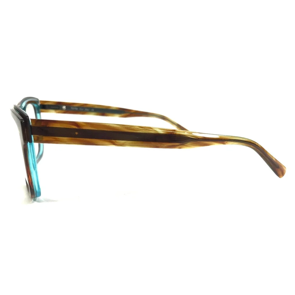 Tom Davies Eyeglasses Frame TD706 Col. 2060 Brown Horn Clear Blue 53-20-145